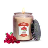 Handmade rose scented candle