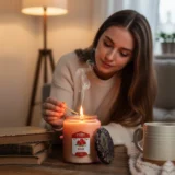 Premium rose scented candle by TriDev Candles with a long-lasting floral fragrance, perfect for home décor, relaxation, aromatherapy, and gifting.